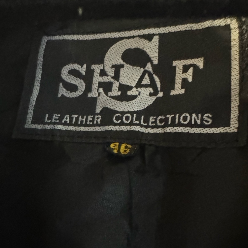 Vintage Shaf Leather Collections Black Biker Button Up Leather Men's Vest 46 - Picture 5 of 11